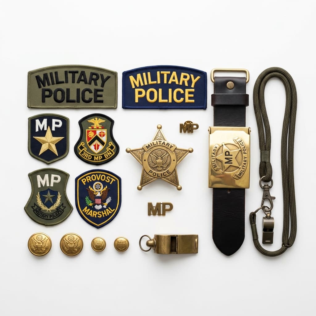Brass Star Badges & Crest Pair